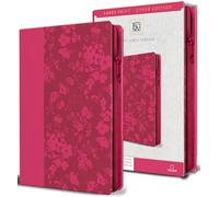 KJV Holy Bible, Large Print Handy Size, Fuchsia Premium Imitation Leather W/Ribbon Marker, Red Letter, Zipper (KJV Medium Size Large Print Editions)