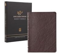 KJV Holy Bible, Thinline Large Print Premium Full Grain Leather Red Letter Edition - Thumb Index & Ribbon Marker, King James Version, Tan