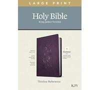 KJV Large Print Thinline Reference Bible, Filament Enabled E: King James Version, Thinline Reference Bible, Floral/purple, Filament Enabled Edition, Red Letter, Leatherlike