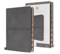 KJV Medium Format Large Print Gray Leathersoft with Index: King James Version, Medium Format, Gray Faux Leather W Ribbon Marker, Red Letter, Thumb Index (KJV Medium Size Large Print Editions)