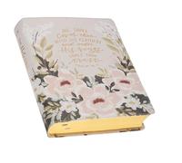 KJV Note-Taking Bible Faux Leather Under His Wings, Cream Floral Printed Ps. 91:4