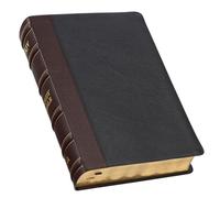 KJV Study Bible, Large Print Premium Full Grain Leather - Thumb Index, King James Version Holy Bible, Black/Burgundy