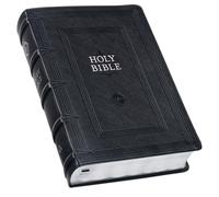 KJV Study Bible, Standard King James Version Holy Bible, Thumb Tabs, Ribbons, Faux Leather, Black Debossed