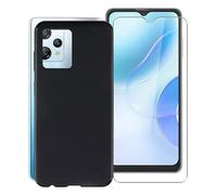 KJYF Case for Blackview A53 Pro (6.5 inches) with [1 x Tempered Glass Screen Protector], Black Shockproof Soft Silicone TPU Cover Case for Blackview A53 Pro Cover Case - Simple