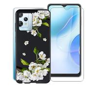 KJYF Case for Blackview A53 Pro (6.5 inches) with [1 x Tempered Glass Screen Protector], Black Shockproof Soft Silicone TPU Case Cover for Blackview A53 Pro Cover Case - XT8