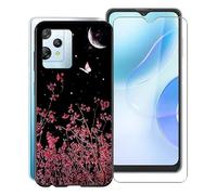 KJYF Case for Blackview A53 Pro (6.5 inches) with [1 x Tempered Glass Screen Protector], Black Shockproof Soft Silicone TPU Cover Case for Blackview A53 Pro Cover Case - XT13