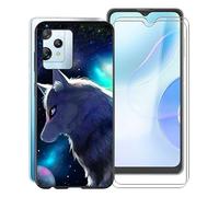 KJYF Case for Blackview A53 Pro (6.5 inches) with [2 x Tempered Glass Screen Protector], Black Shockproof Soft Silicone TPU Case Cover for Blackview A53 Pro Cover Case - XT6