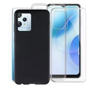KJYF Case for Blackview A53 Pro (6.5 inches) with [2 x Tempered Glass Screen Protector], Light Black Shockproof Soft TPU Silicone Case Cover for Blackview A53 Pro Cover Case - [2 Pieces]