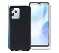KJYF Case for Blackview A53 Pro (6.5 inches) with [3 x Tempered Glass Screen Protector], Black Shockproof Soft Silicone TPU Case Cover for Blackview A53 Pro Cover Case - Simple