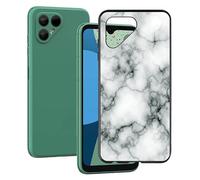 KJYF Case for Fairphone 4, Black Anti-Scratch Cover, Ultra-Thin Soft TPU Gel Case, Flexible Silicone Fashion Protection Case for Fairphone 4 6.3 Inch - Marble