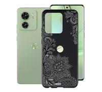 KJYF Case for Motorola Edge 40, Black Anti-Scratch Cover, Ultra-Thin Soft TPU Gel Case, Flexible Silicone Fashion Protection Case for Motorola Edge 40 6.55 Inch - Mandala