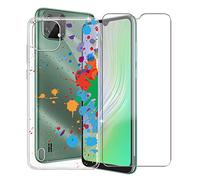 KJYF For Blackview A55 Case, 1 Piece Tempered Glass, Transparent Anti-Scratch TPU Silicone Case and Tempered Glass Film for Blackview A55 (6.53 Inches) - WMA13
