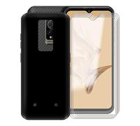 KJYF For Ulefone Armor 17 Pro Case and Screen Protector, Black Fashion Soft TPU Shockproof Cover + [4 PACK] HD Tempered Glass Protective Film For Ulefone Armor 17 Pro (6.58") - Simple