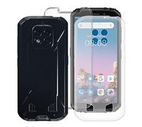KJYF Mobile Phone Case for Oukitel WP18 (5.93 inches), Soft Silicone TPU Case Shockproof Scratch-Resistant Protective Cover with 2 Pieces Tempered Glass Screen Protector for Oukitel WP18 - Black