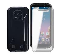 KJYF Mobile Phone Case for Oukitel WP18 (5.93 inches), Soft Silicone TPU Case Shockproof Scratch-Resistant Protective Cover with 4 Pieces Tempered Glass Screen Protector for Oukitel WP18 - Black