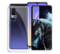 KJYF Mobile Phone Case for Vivo V21e 5G, KJF Transparent Silicone Protective Case TPU Bumper Anti-Scratch Protective Cover for Vivo V21e 5G (6.44 Inches) - [Pack of 2]