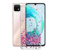 KJYF Mobile Phone Case for Wiko T3 (6.6 Inches), KJF Transparent Silicone Protective Cover TPU Case Bumper Anti-Scratch Protective Cover for Wiko T3 Red Heart