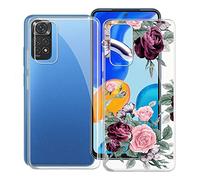 KJYF Mobile Phone Case for Xiaomi Redmi Note 11S, KJF Transparent Case Silicone Protective Case TPU Case Bumper Anti-Scratch Protective Cover for Xiaomi Redmi Note 11S (6.43 Inches) - [Pack of 2]