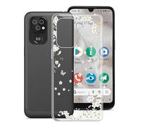 KJYF Phone Case for Doro 8100 Plus (6.1 Inch), Shockproof Shell Bumper for Doro 8100 Plus, Anti-Scratch Clear Back Cover [Thin Slim X Anti-Yellowing] - White Flower