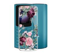 KJYF Phone Case for Nokia 105 4G (1.8 Inch), Shockproof Shell Bumper for Nokia 105 4G, Anti-Scratch Clear Back Cover [Thin Slim X Anti-Yellowing] - Rose Flower