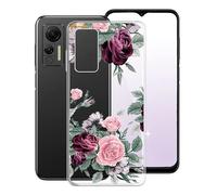 KJYF Phone Case for Ulefone Note 14 2022 (6.52 Inch), Shockproof Shell Bumper Soft Cover Cute Pattern Design Case for Ulefone Note 14 2022 [Ultra-Slim Stylish X Anti-Yellowing] - Rose Flower