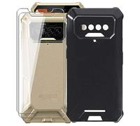 KJYF Protective Case Black Bumper TPU Cover + 2 Pieces Tempered Glass Screen Protector for Oukitel F150 B2021 (5.58 Inches), Tempered Glass Film + Silicone Shell Case Mobile Phone Case - Black