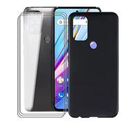 KJYF Protective Case Black Bumper TPU Cover + 3 Pieces Screen Protector for BLU G91 Pro (6.7 Inch) Tempered Glass Film + Silicone Shell Case Mobile Phone Case - Black