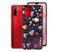 KJYF Protective Case for Ulefone Note 12P (6.82 inches), Silicone Case Black TPU Cover Bumper Anti-Scratch Protective for Ulefone Note 12P - Romantic Balloon