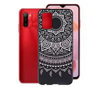 KJYF Protective Case for Ulefone Note 12P (6.82 inches), Silicone Case Black TPU Cover Bumper Anti-Scratch Protective for Ulefone Note 12P - Powder Mandala