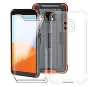 KJYF Protective Case Transparent Bumper TPU Cover + 3 Pieces Screen Protector for Blackview BV4900S (5.7 Inches), Film Tempered Glass Film + Silicone Shell Case Mobile Phone Case - Transparent