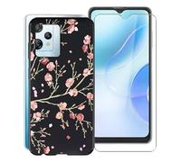 KJYF WM84 Case for Blackview A53 Pro (6.5 Inches) with [1 x Tempered Glass Screen Protector], Black Shockproof Soft Silicone TPU Cover Case for Blackview A53 Pro Cover Case