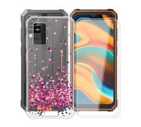 KJYFOANI Case for Blackview BV4800 SE (6.56"), with [2 x Tempered Glass Screen Protector], Clear Soft Shell Ultra-Thin [Anti-Scratch] [Anti-Yellow] Cases for Blackview BV4800 SE - Pink Love