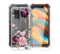 KJYFOANI Case for Blackview BV4800 SE (6.56"), with [2 x Tempered Glass Screen Protector], Clear Soft Shell Ultra-Thin [Anti-Scratch] [Anti-Yellow] Cases for Blackview BV4800 SE - Rose