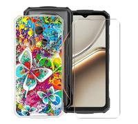 KJYFOANI Case for Doogee Fire 7 (6.56"), with [1 x Tempered Glass Screen Protector], Clear Soft Shell Ultra-Thin [Anti-Scratch] [Anti-Yellow] Cases for - Colorful Freedom