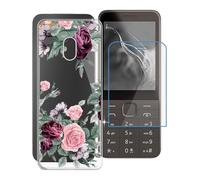 KJYFOANI Case for Nokia 235 4G 2024 (2.80"), with [1 x Tempered Glass Screen Protector], Clear Soft Shell Ultra-Thin [Anti-Scratch] [Anti-Yellow] Cases for Nokia 235 4G 2024 - Rose