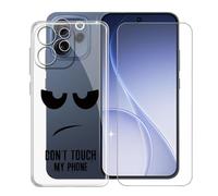 KJYFOANI Case for Oppo Reno15 F (6.57"), with [1 x Tempered Glass Screen Protector], Clear Soft Shell Ultra-Thin [Anti-Scratch] [Anti-Yellow] Cases for - Don't Touch Me