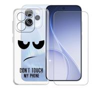 KJYFOANI Case for Oppo Reno15 Pro Mini (6.32"), with [1 x Tempered Glass Screen Protector], Clear Soft Shell Ultra-Thin [Anti-Scratch] [Anti-Yellow] Cases for - Don't Touch Me