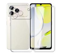 KJYFOANI Case for ZTE Blade A76 4G (6.75"), with [2 x Tempered Glass Screen Protector], Clear Soft Shell Ultra-Thin [Anti-Scratch] [Anti-Yellow] Cases for - Transparent