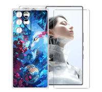 KJYFOANI Case for ZTE nubia RedMagic 11 Pro (6.85"), with [1 x Tempered Glass Screen Protector], Clear Soft Shell Ultra-Thin [Anti-Scratch] [Anti-Yellow] Cases for - Space Wolf