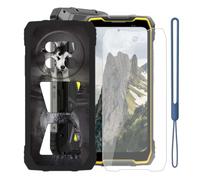 KJYFOANI Cover for Blackview Rock 2 Pro-Black+Tempered Glass-A27 | 1 Pack Tempered Glass Screen Protector,9H Hardness,HD Clear,Silicone TPU shell,6.67",Anti-Fingerprint,Anti-Slip,Anti-Scratch