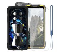 KJYFOANI Cover for Blackview Rock 2 Pro-Black+Tempered Glass-E4 | 1 Pack Tempered Glass Screen Protector,9H Hardness,HD Clear,Silicone TPU shell,6.67",Anti-Fingerprint,Anti-Slip,Anti-Scratch