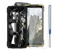 KJYFOANI Cover for Blackview Rock 2 Pro-Black+Tempered Glass-W11 | 1 Pack Tempered Glass Screen Protector,9H Hardness,HD Clear,Silicone TPU shell,6.67",Anti-Fingerprint,Anti-Slip,Anti-Scratch