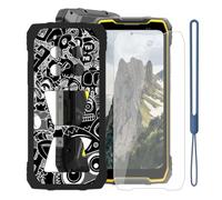 KJYFOANI Cover for Blackview Rock 2 Pro-Black+Tempered Glass-W18 | 1 Pack Tempered Glass Screen Protector,9H Hardness,HD Clear,Silicone TPU shell,6.67",Anti-Fingerprint,Anti-Slip,Anti-Scratch
