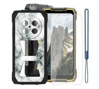 KJYFOANI Cover for Blackview Rock 2 Pro-Black+Tempered Glass-WM73 | 1 Pack Tempered Glass Screen Protector,9H Hardness,HD Clear,Silicone TPU shell,6.67",Anti-Fingerprint,Anti-Slip,Anti-Scratch
