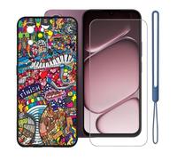 KJYFOANI Cover for OnePlus N6x-Black+Tempered Glass-WB85