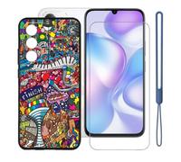 KJYFOANI Cover for Realme 16x-Black+Tempered Glass-WB85