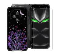 KJYFOANI for Blackview Fort 1 (6.56") Phone Case with Tempered Glass Screen Protector, Black Soft Silicone Shockproof Shell, Anti-Scratch Back Cover for - XT36
