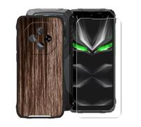 KJYFOANI for Blackview Fort 1 (6.56") Phone Case with Tempered Glass Screen Protector, Black Soft Silicone Shockproof Shell, Anti-Scratch Back Cover for - Wooden Styles