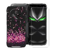 KJYFOANI for Blackview Fort 1 (6.56") Phone Case with Tempered Glass Screen Protector, Black Soft Silicone Shockproof Shell, Anti-Scratch Back Cover for - Little Heart