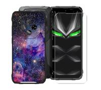 KJYFOANI for Blackview Fort 1 (6.56") Phone Case with Tempered Glass Screen Protector, Black Soft Silicone Shockproof Shell, Anti-Scratch Back Cover for - XT89